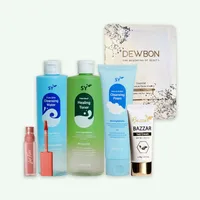 Combo of SY Healing Toner, SY Bazzar Sun Cream, SY Cleansing Water, SY Cleansing Foam, Dewbon Mask & Luk Fixx Tint