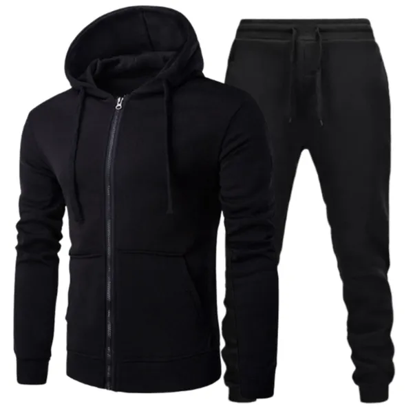 Combo Set Of Cotton Fleece Black Pullover And Black Joggers For Men