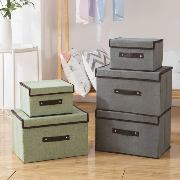 2 Piece Set Multifunctional Foldable Basket and Storage Clothes Space Saving Organizer for Toys, Accessories, Books, Shoes, Clothe