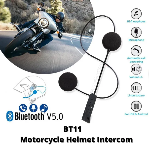 BT11 Bluetooth-compatible 5.0 Wireless Headset Earphone for Motorcycle Helmet Intercom