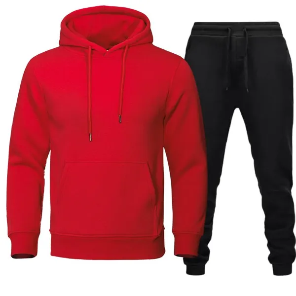 Combo Of Maroon Hoodie And Black Joggers For Men