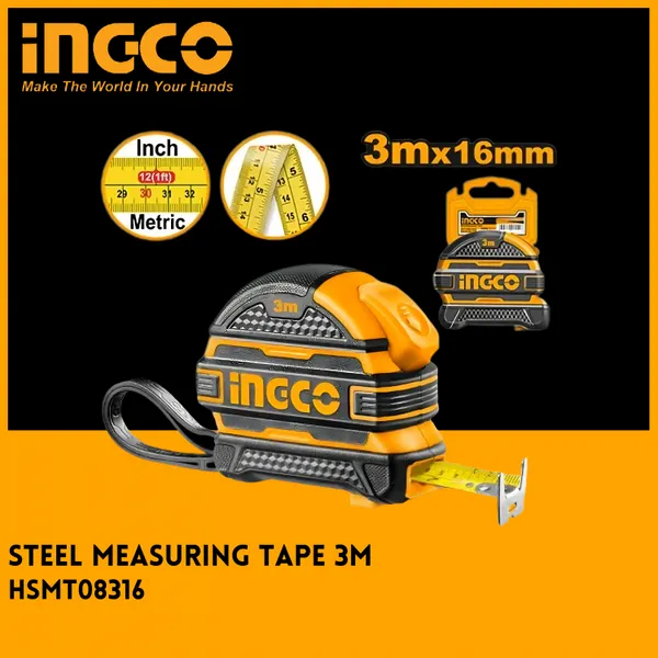 Ingco Steel Measuring Tape 3M HSMT08316