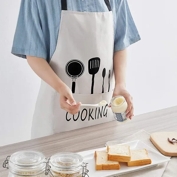 Waterproof And Oil Proof PVC Aprons With Front Pouch Pocket | Cute Printed PVC Apron With Front Pocket For Kitchen