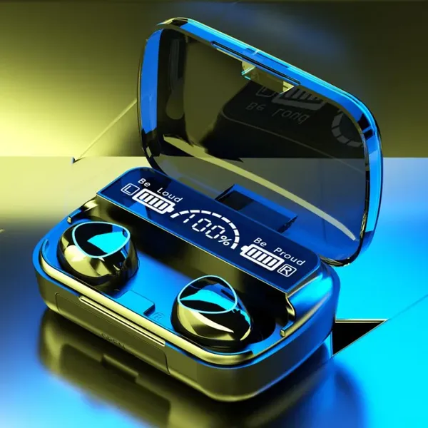 M10 TWS Earbuds With 3500mAh Charging Box LED Display