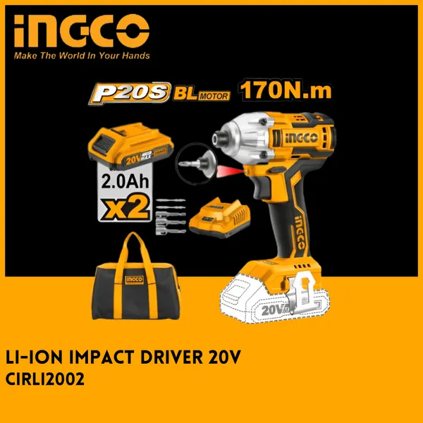 Ingco Lithium-ion Impact Driver 20v CIRLI2002