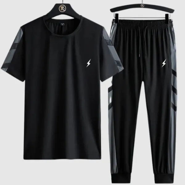 Men's Summer Sport T-shirt & Trouser Set For Men