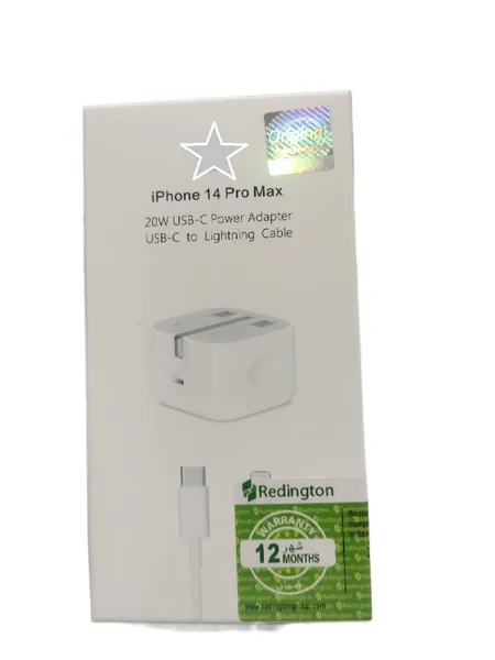 Genuine 20W 3Pin Power Adapter With 1 Meter USB-C To Lightning Cable For Iph Series