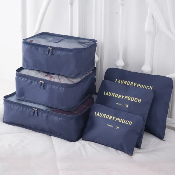 6 Piece Packing Cubes Set Travel Organzier Bag For Luggage | Luggage Organizer Portable Bag Set | Multipurpose 6 In 1 Travel Luggage Organizer Bag
