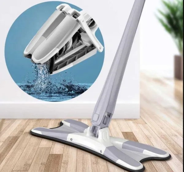 Microfiber Squeeze Mop for Floor Cleaning Hand-Free Wash Self Wringing Flat Mop