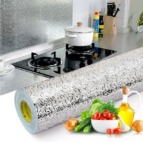 Kitchen Marble Sticker Oil Proof Waterproof Paper Backsplash Sticker Wallpapers (2m x 61 cm) ABCD