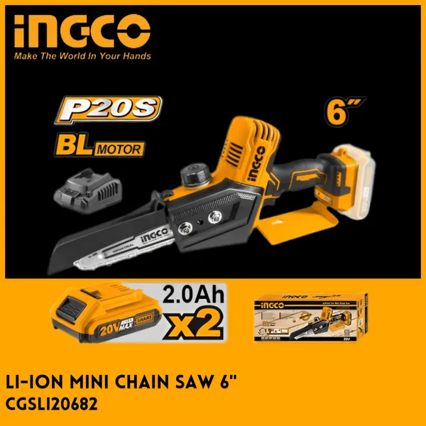 Ingco Lithium-ion Mini Chain Saw 20v CSGLI20682