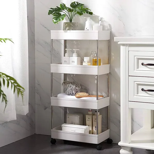 Movable Storage Rack 4 Layer Space Saving Organizer with Wheel | SY Bazzar