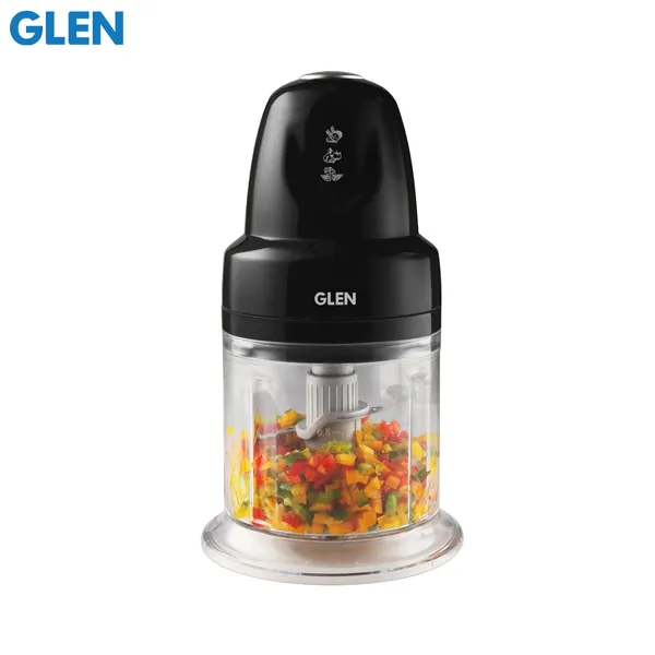 Glen Electric Chopper with 2 Stainless Steel Blades & Whisking Disc 0.5L Bowl 200W