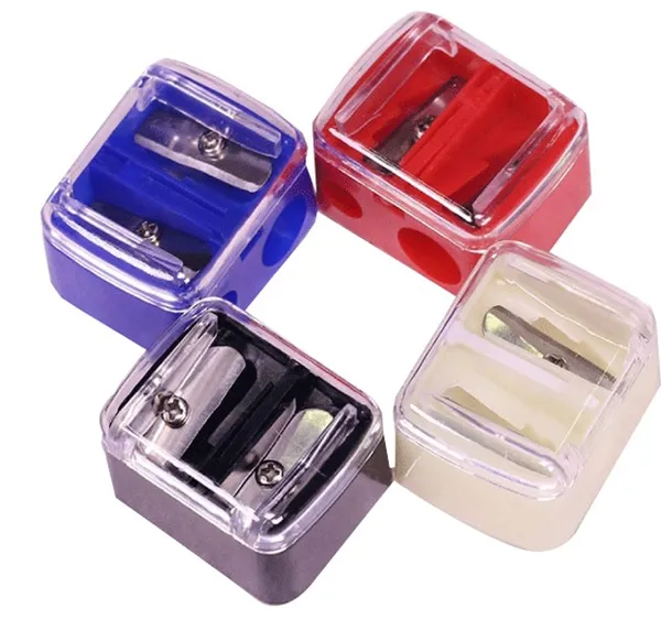 1 Piece Cosmetic Sharpener - Cosmetic Makeup Tools Eyebrow Pencil Eyeliner Lip Liner Double Hole Pencil Sharpener