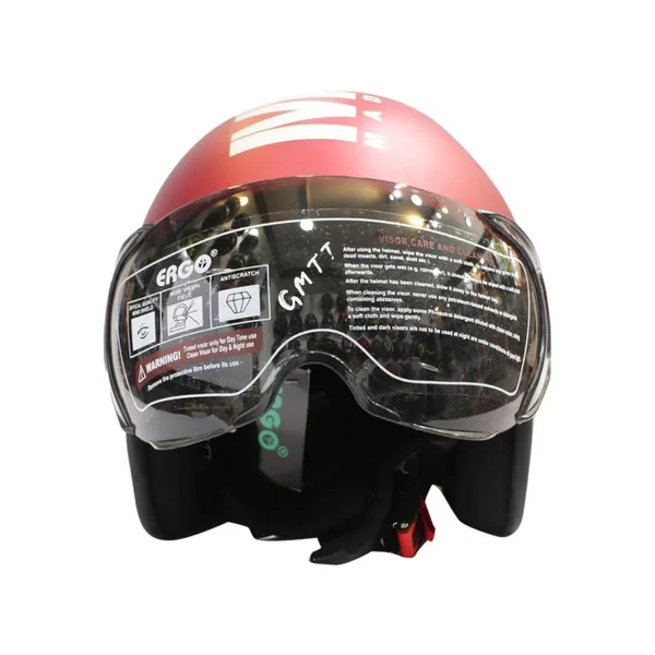 Matte Red Finish Ergo Half Helmet