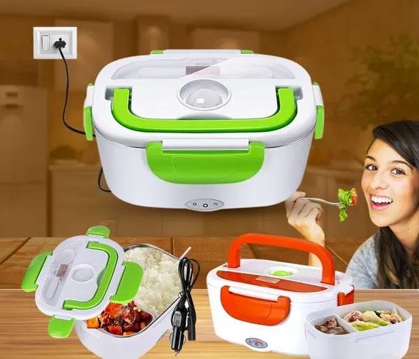 2 in 1 Electric Heated Portable Food Warmer Lunch Box Electric Tiffin Box for Office School Outdoor E Lunch box Multi Color ABCD