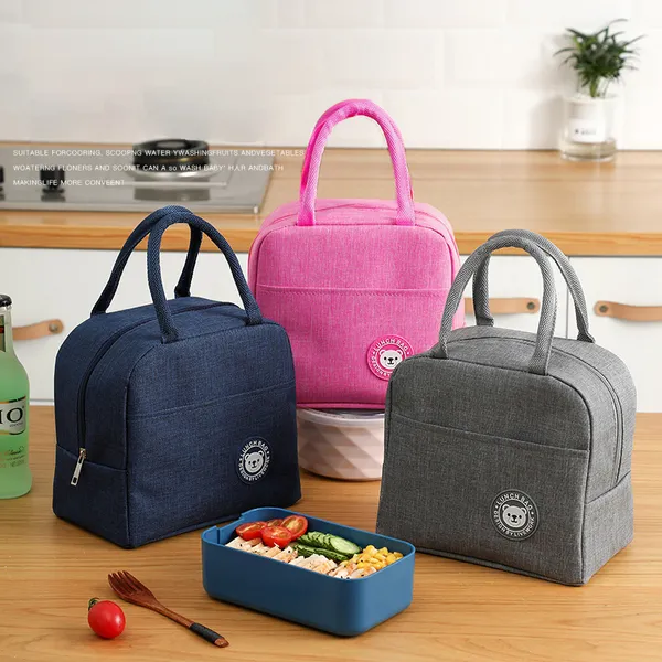Handy Sized Bento Thermal Insulated Lunch Bag / Cover, Tiffin Bag With Outer Pouch Size 21*13cm*19cm