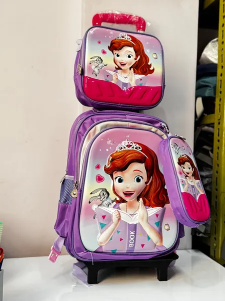 3D Frozen Trolley 3 pcs Set Bagpack For Class 1-6