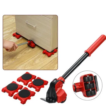 Heavy Duty Furniture Lifter Transport Tool Furniture Mover set 4 Move Roller 1 Wheel Bar for Lifting 5pcs Furniture Lifter Transport Tool Hand tool
