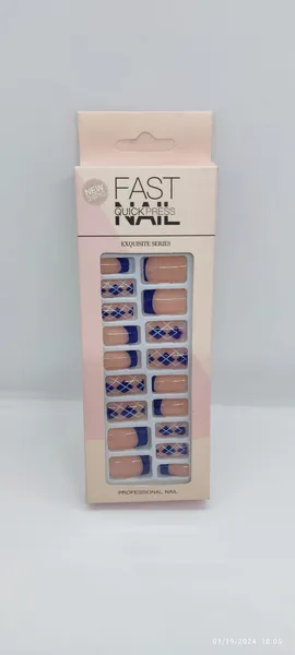 24 Pieces Press On Nails (Fake Nail With Mini Manicure Set - Artificial Nail For Daily Wear) By savyata Stores