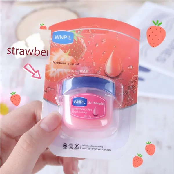 Strawberry Lip Scrub Cum Balm Moisturizing Lipstick Base Moisturizer Makeup Natural Plant Anti-Cracking Lip Care Petroleum Jelly Lip Balm 7 Gram