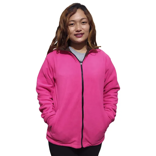White Peak Trekking and Hiking Polar Hiking Fleece Double Sided Pink Winter Jacket for Women