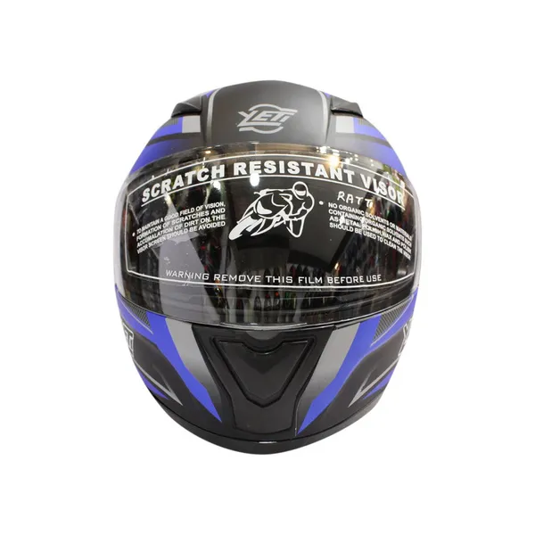 Black/Blue Yeti Full Face Double Visor M Helmet