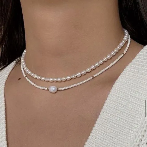 Exquisite Dual Strand Beaded Choker Necklace for Women