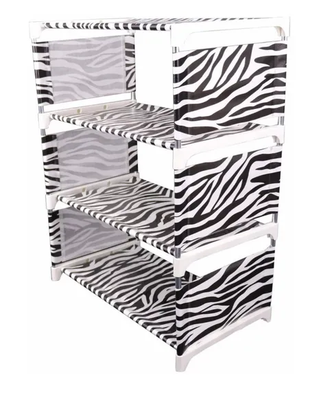 Multi Pattern Colorful 4 Shelves Waterproof Stand Shoe Shelf Organiser Non-woven Fabric Shoe Rack