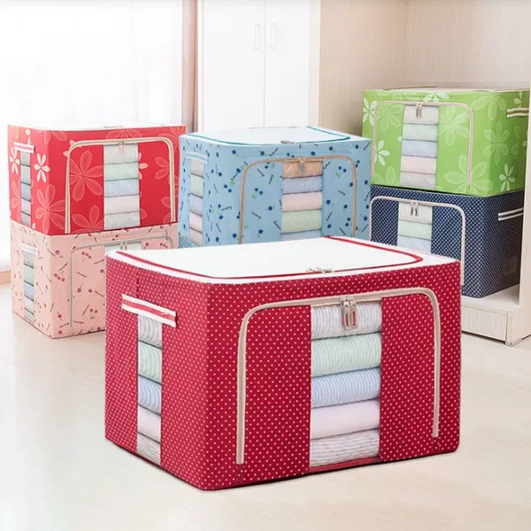 Printed Waterproof Cloth Storage Box (Colour May Vary)