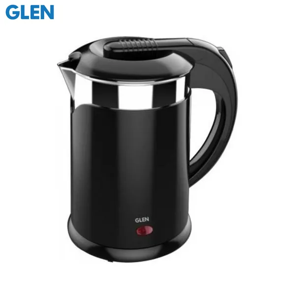 Glen Electric Kettle 1.2L Stainless Metal Pot 1350 W - Black