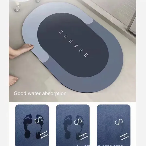 Bathroom Mat Super Absorbent Non-slip Carpets Quick Drying Floor Rug Soft Room Entrance Doormat Bathroom Carpet