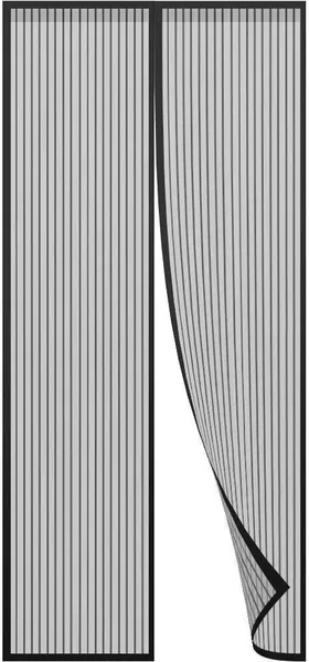 Magic Curtain Door Mesh Magnetic Fastening Hands Free Fly Bug Insect Screen (Black)