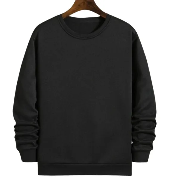 Warm Cotton Fleece Plain Sweatshirt For Men
