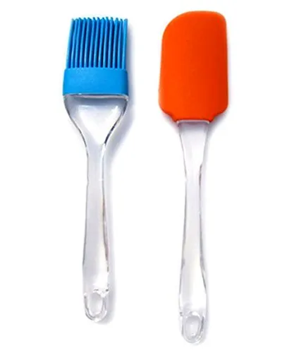 Spatula Oil Brush And Set For Baking (Assorted colours)