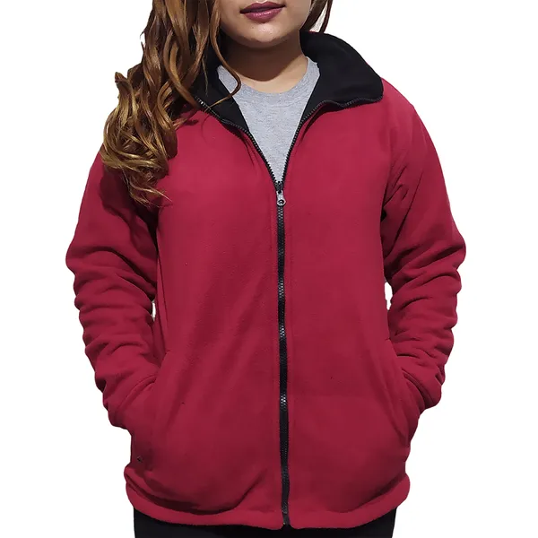 White Peak Trekking and Hiking Polar Hiking Fleece Double Sided Red Winter Jacket for Women