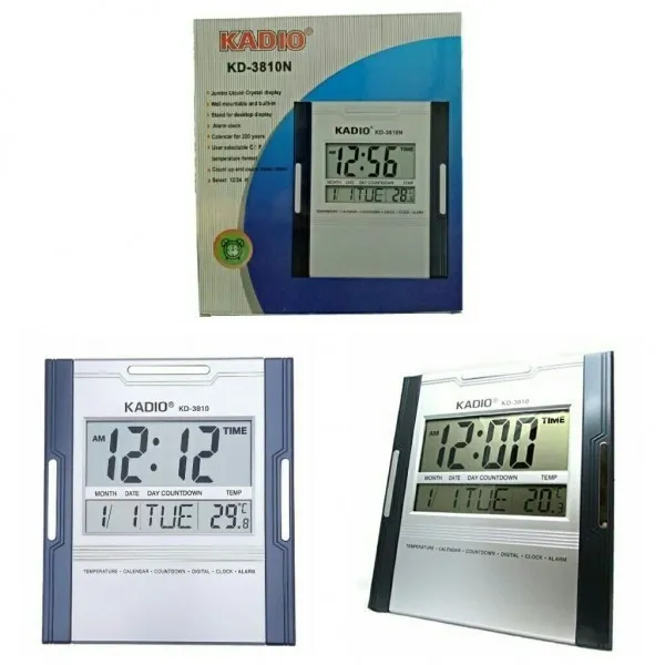 Kadio-3810N Clock Multi-functional Digital Electronic Clock Digital Wall Clock With Calendar, Temperature, Alarm Clock