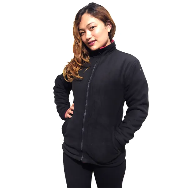 White Peak Fleece Double Sided Winter Jacket For Women