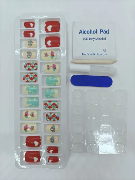 24 Pieces Press On Nails (Fake Nail With Mini Manicure Set - Artificial Nail for Daily Wear)