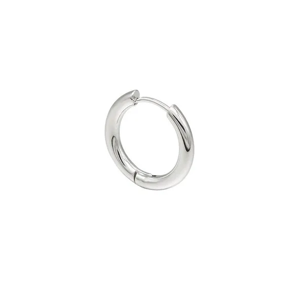Unisex Stainless Steel Huggie Hoop Earrings Cartilage - Adjustable Size (Silver)