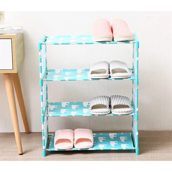Cute 4 Layers Shoe Rack / Multipurpose 4-tier Shelf Waterproof Fabric Layers In Cute Patterns