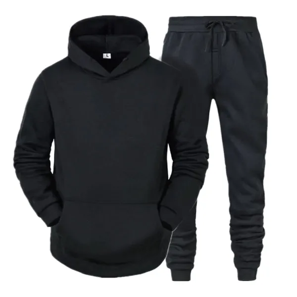 Men's Combo Black Hoodie And Black Joggers Set