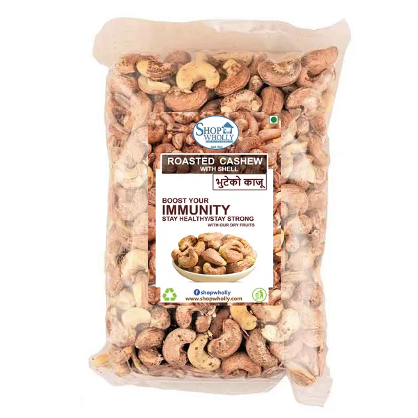 SHOP WHOLLY Roasted Cashew With Shell Skin 200gm