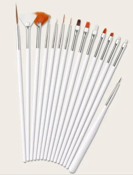 Nail Acrylics 15 Pieces White Nail Art Brush By Savyata Stores