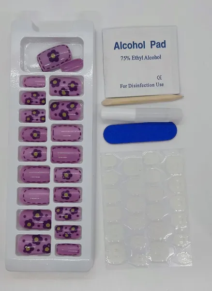 24 Pieces Press On Nails (Fake Nail With Mini Manicure Set -Artificial Nail For Daily Wear)