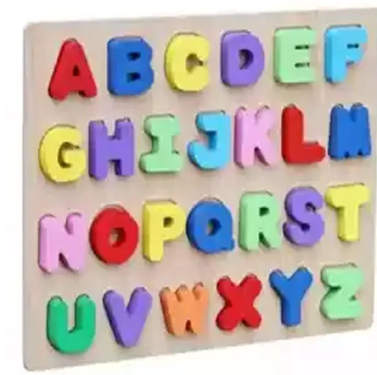 Wooden English Alphabet On A Board For Kids A