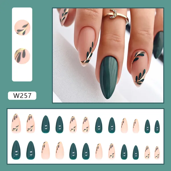 24 Pcs Press on professional Nails, Matte Cute Fake Nails With Glue