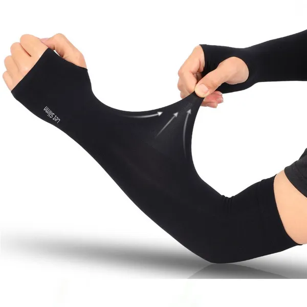 Let's Slim Cool Ice Silk Fabric UV Protection Band Protective Hands Arm Cover