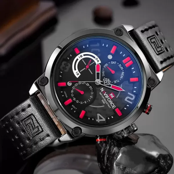 NF9068 Luxury Chronograph Watch – Red/Black