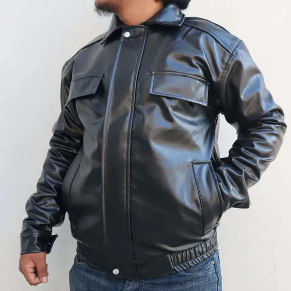 Men's Stylish Vintage Front Pocket Leather Jacket